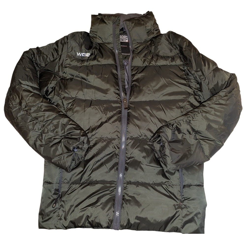32 Degrees Weatherproof Men's Puffer Jacket Dark Green Size S CH